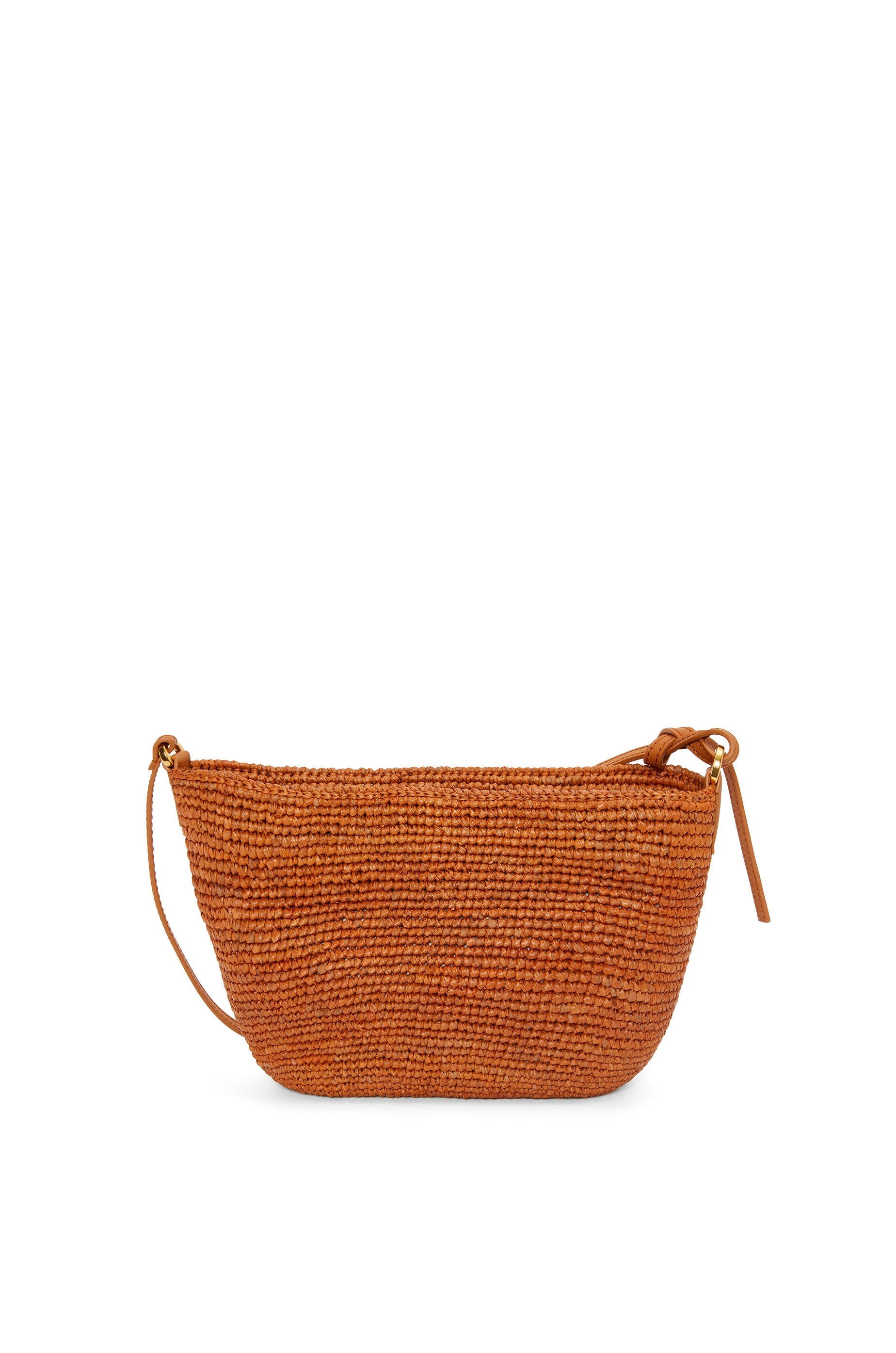 Slit Pochette bag in raffia and calfskin - 4