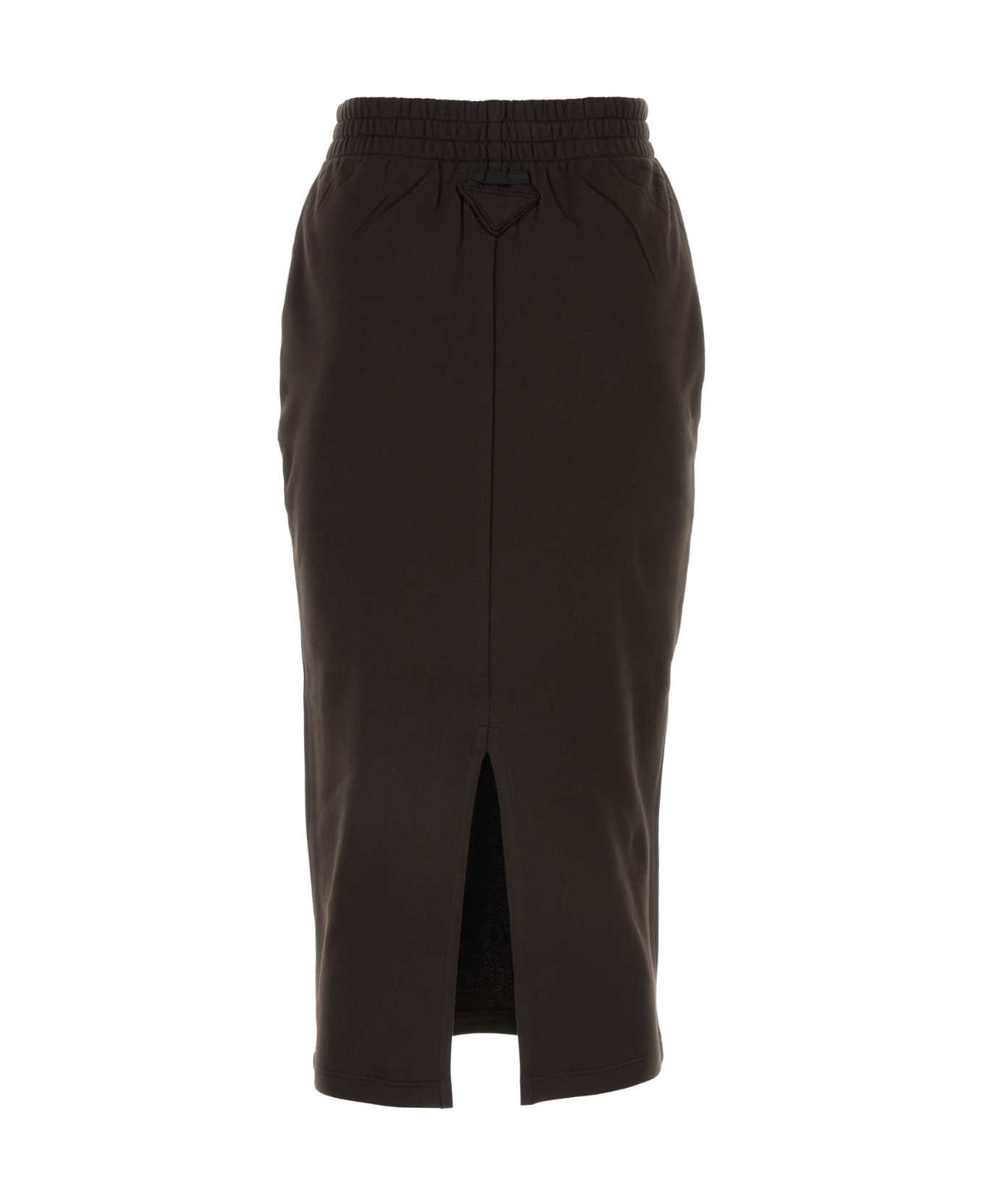 Dark Brown Cotton Skirt - 2