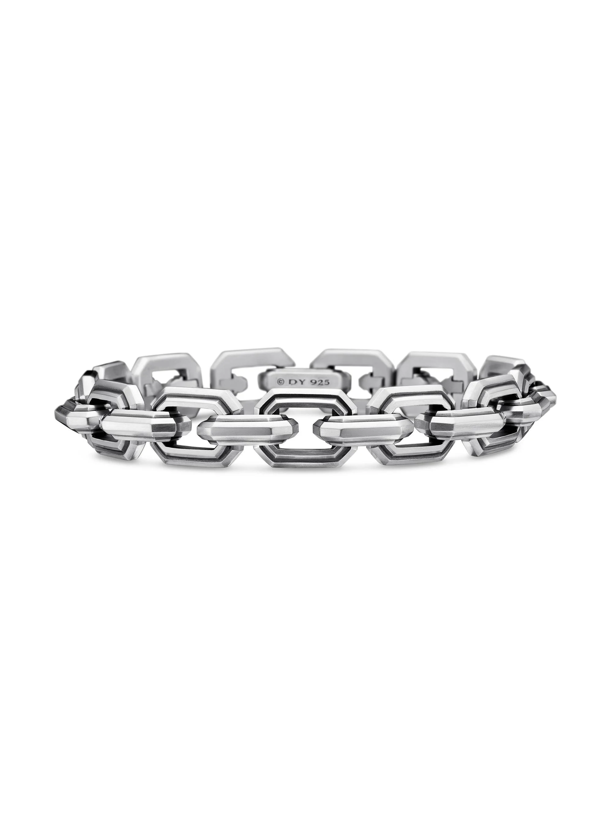 Men's Deco Link Bracelet in Sterling Silver, 11mm - Silver - 1