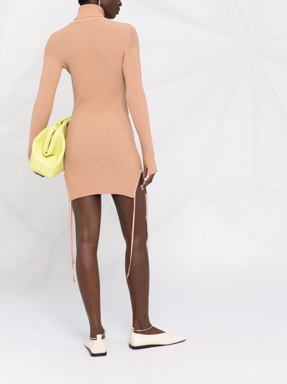 roll-neck ribbed knit dress - 4