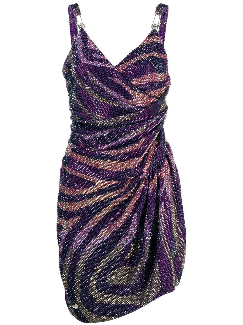 crystal-embellished zebra-print dress 1