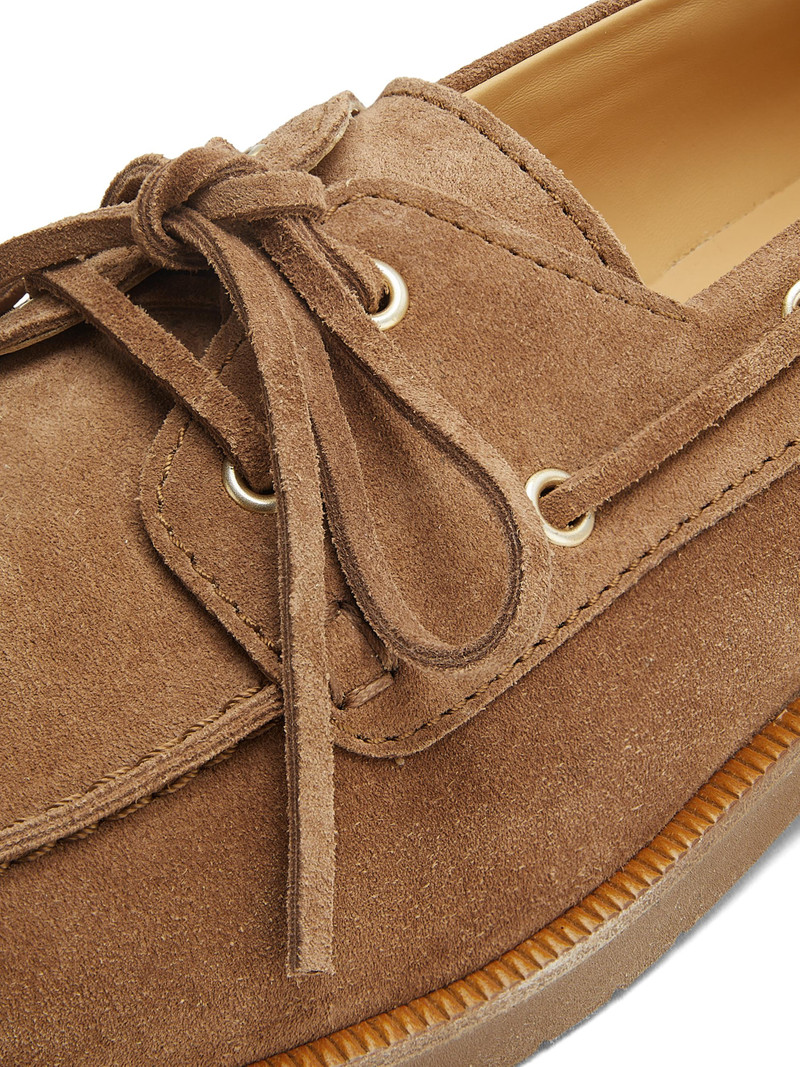 Men's Washed Suede Boat Shoes - Brown 5