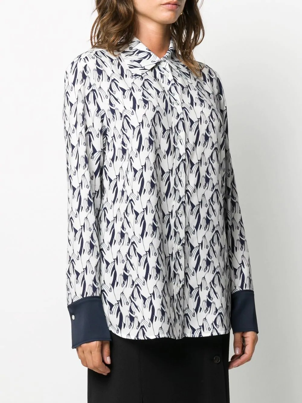 hand print long-sleeved shirt - 3