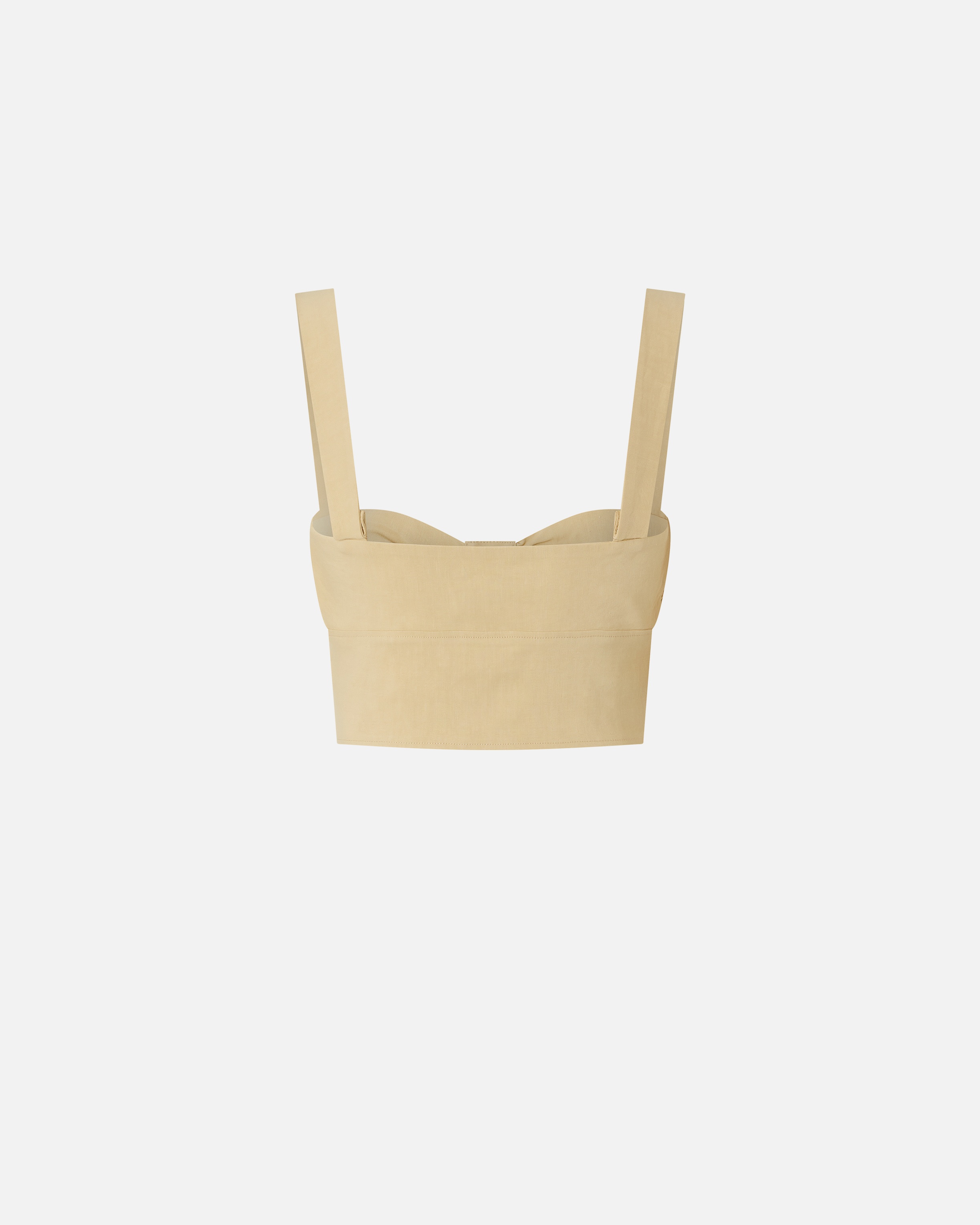 BUTTONED LINEN CROP TOP - 2