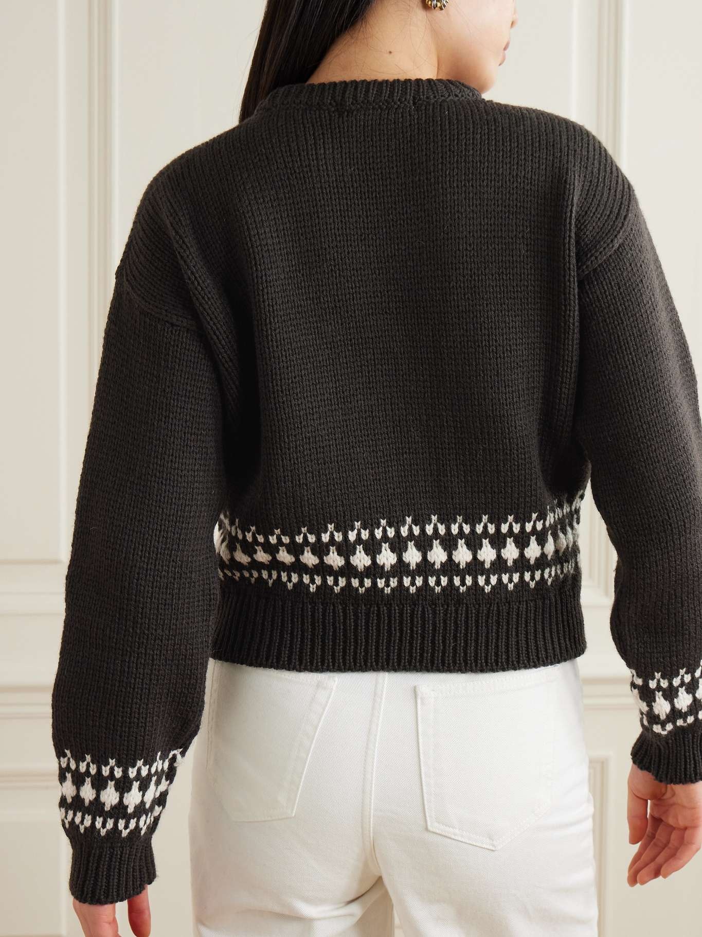 Fair Isle wool sweater Dark brown - 3