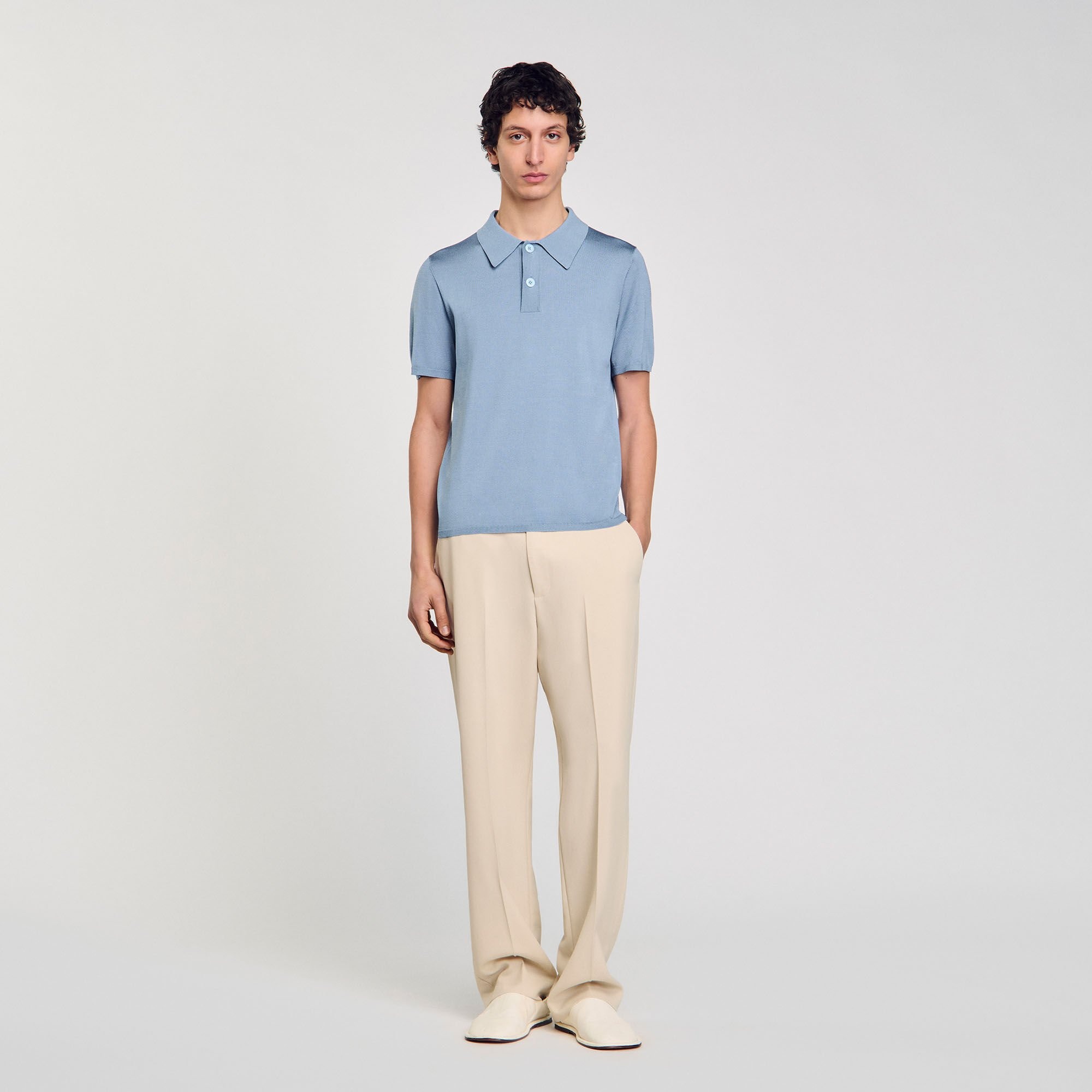 SHORT-SLEEVE KNITTED POLO SHIRT - 1
