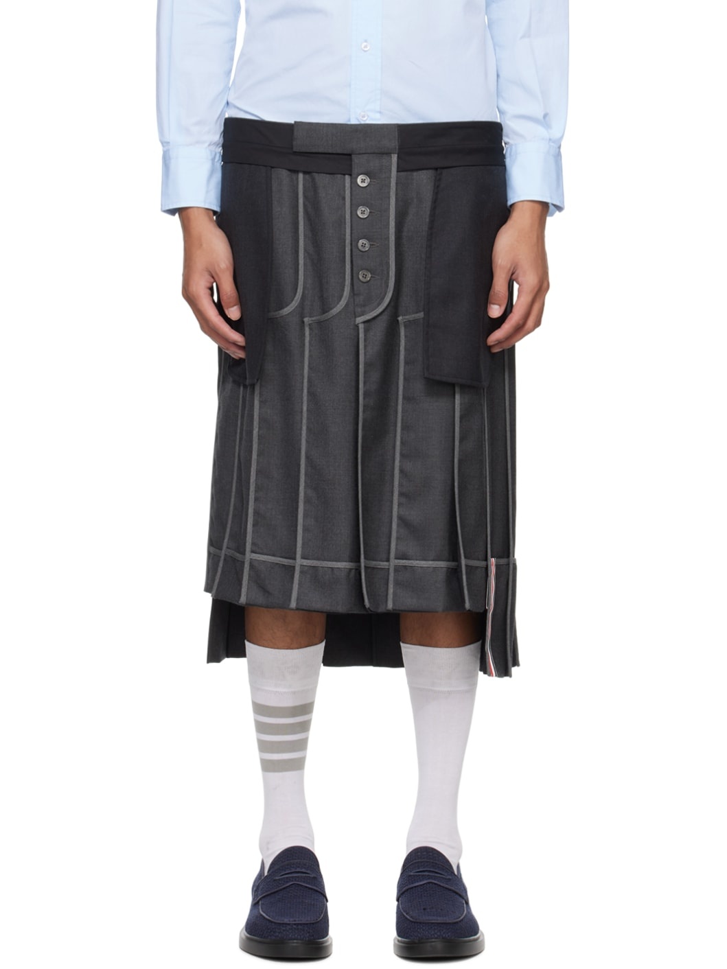 Gray Deconstructed Skirt - 1