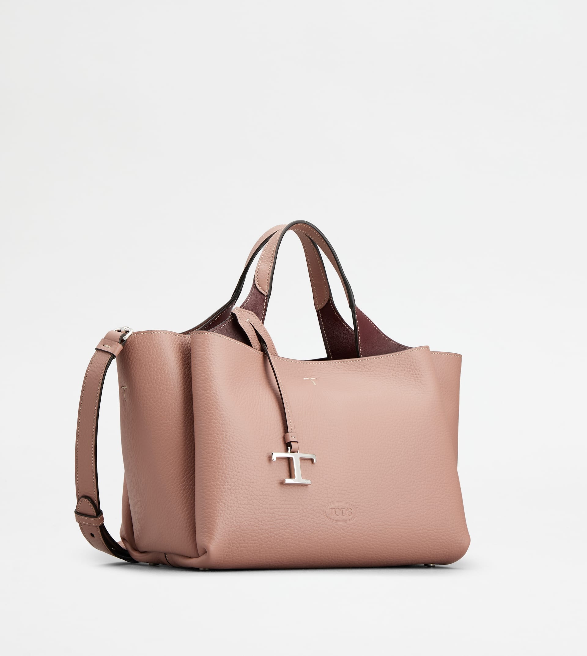 BAG IN LEATHER MINI - BURGUNDY, PINK - 2