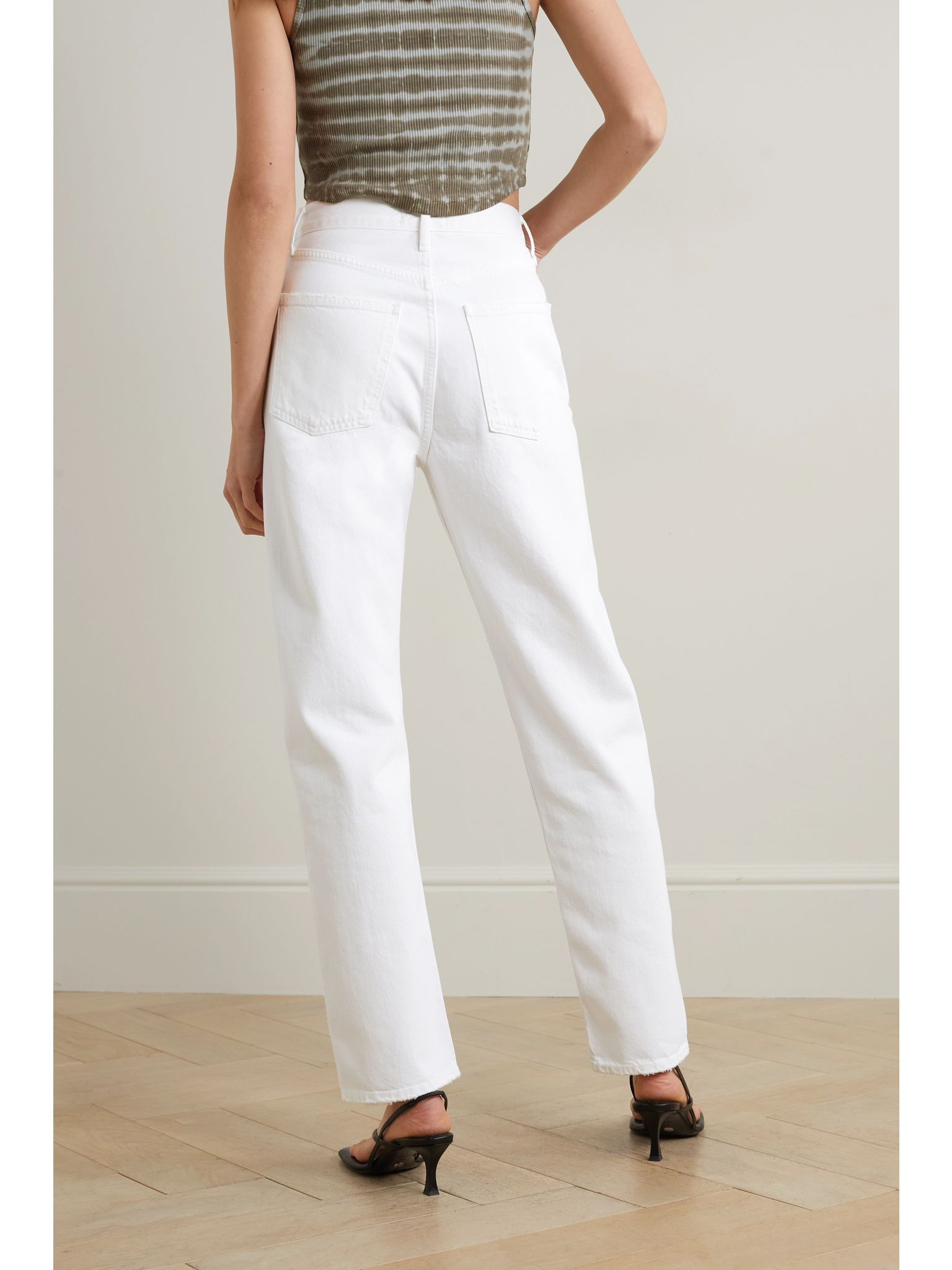 + NET SUSTAIN '90s Pinch Waist high-rise straight-leg organic jeans White - 4