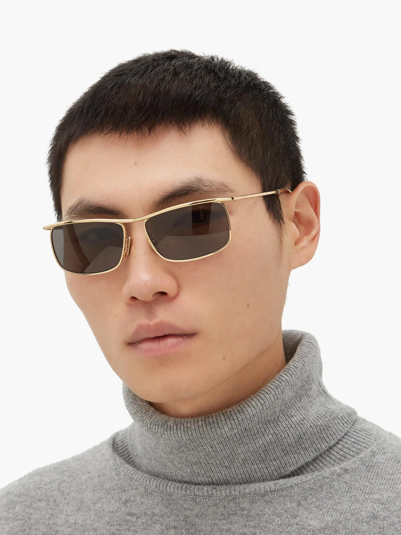 Rectangular metal sunglasses - 2