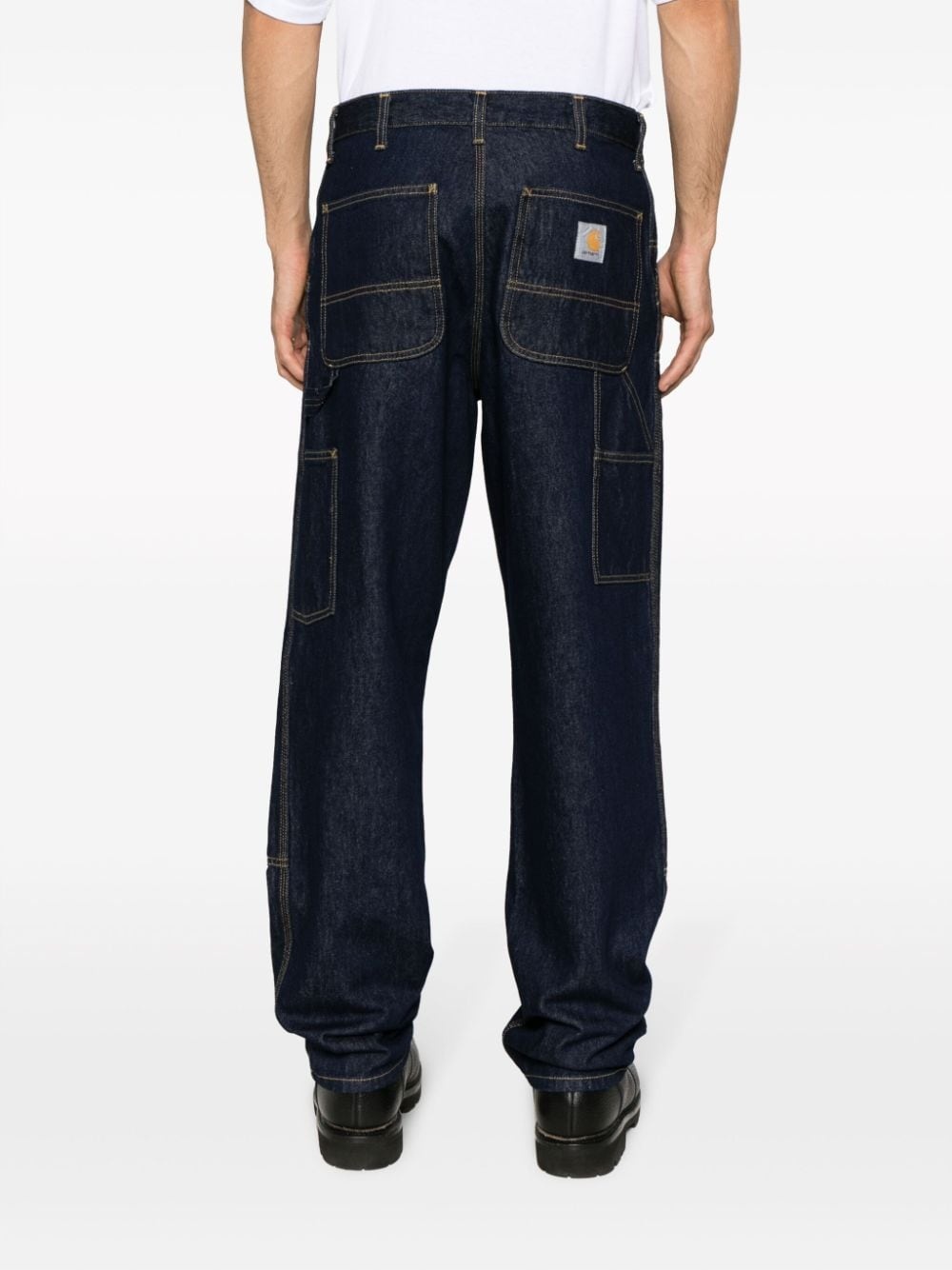 logo-patch straight-leg jeans - 4