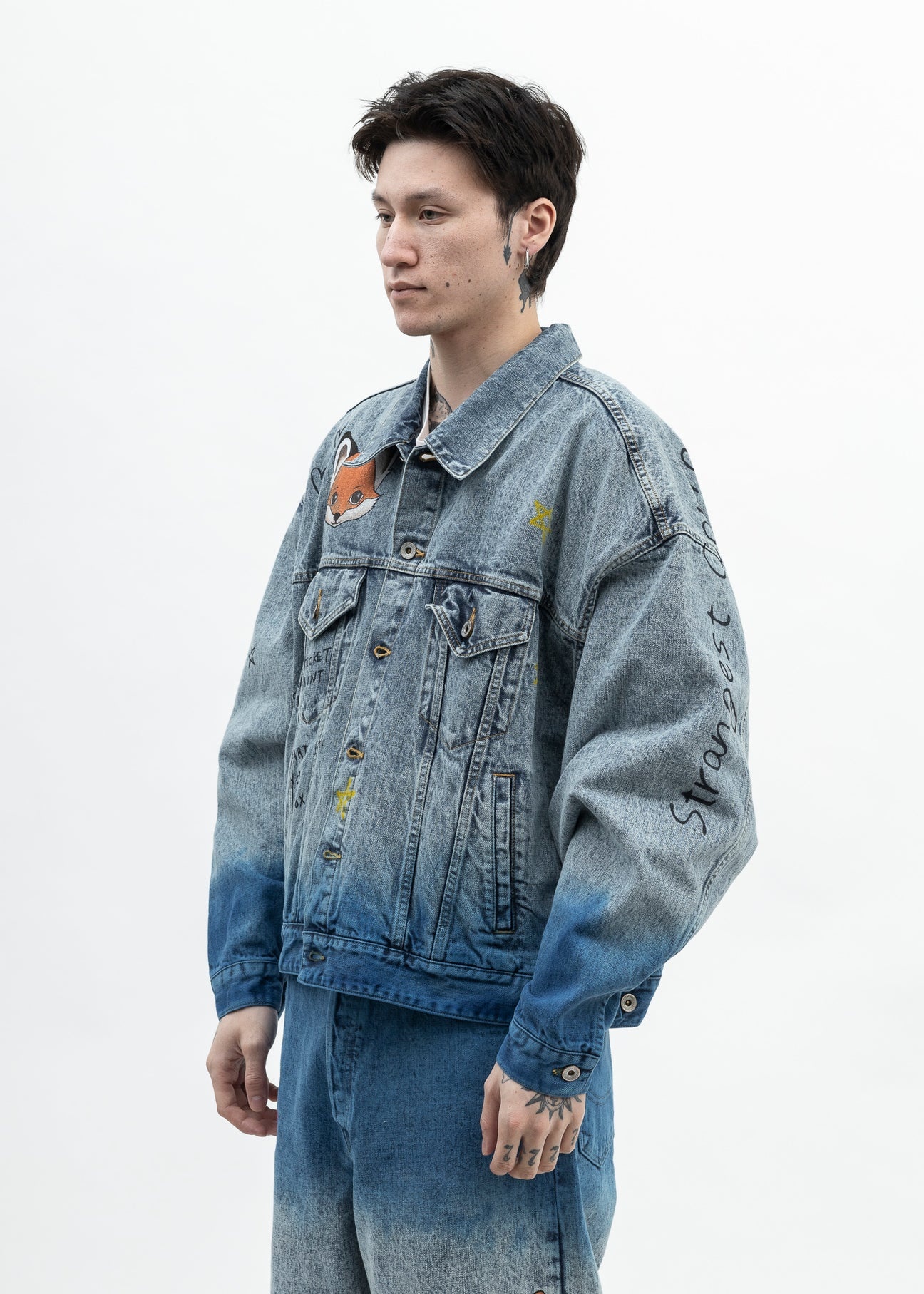 ANIME PRINT Denim Jacket /Fox - 3