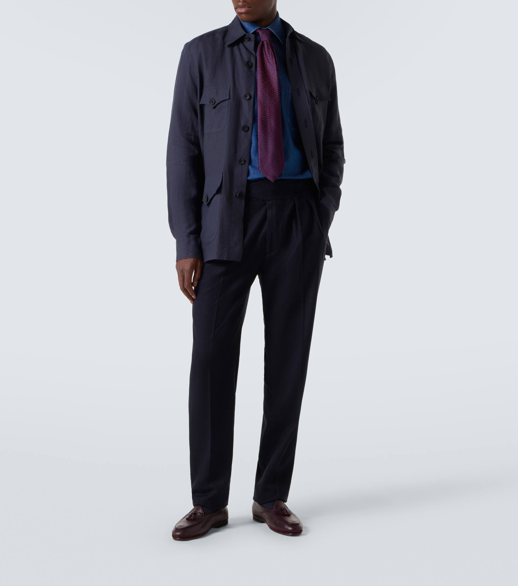 Virgin wool flannel tapered pants - 2