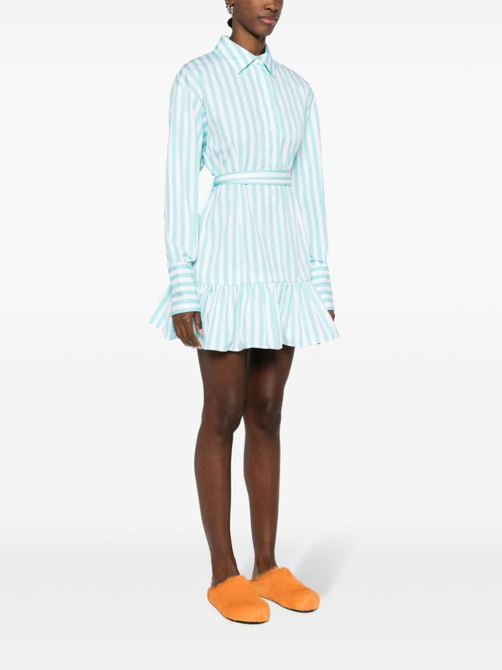 striped ruffled mini dress - 3