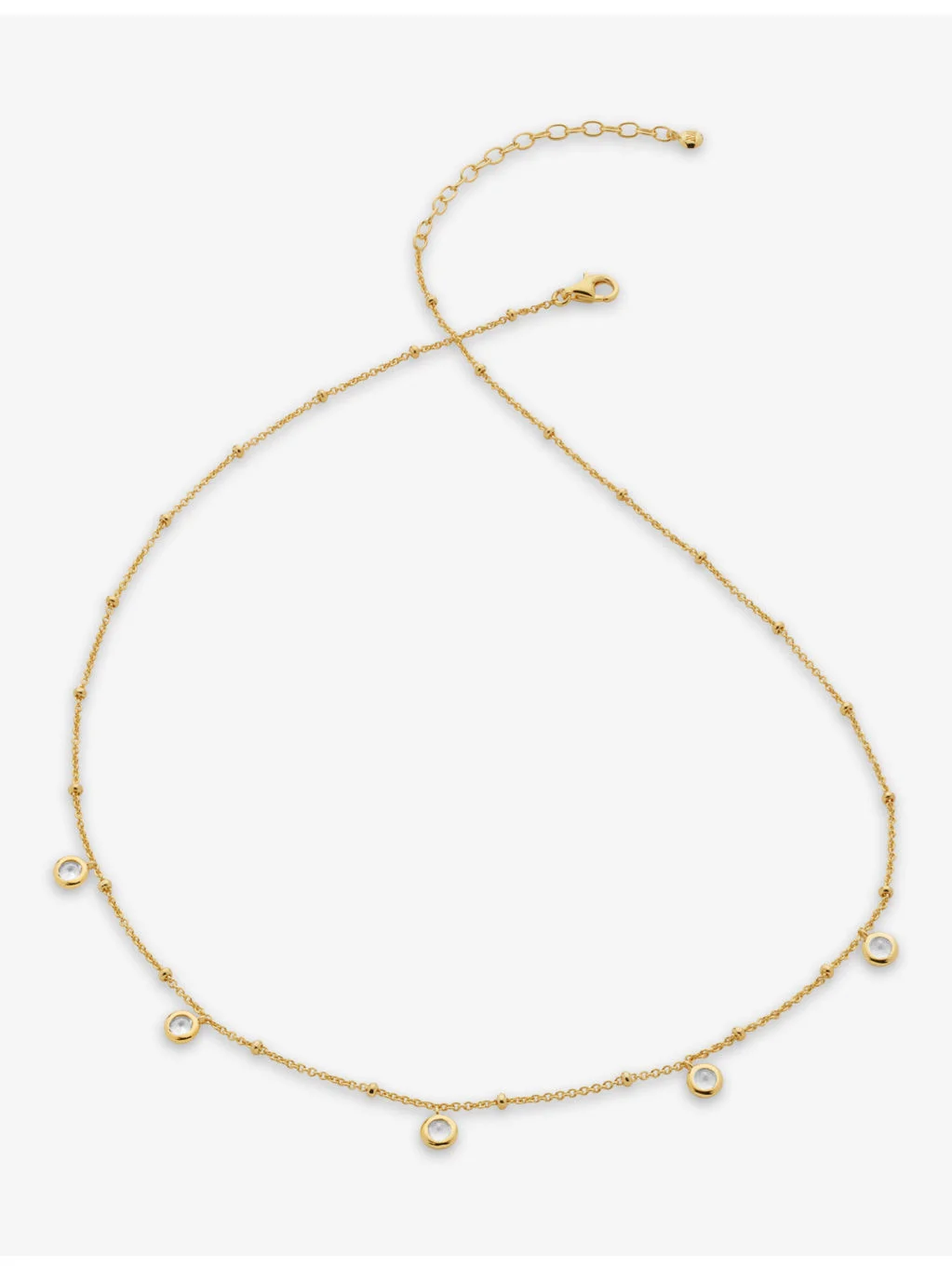 Mini Gem 18ct recycled yellow-gold plated vermeil sterling-silver and white topaz necklace - 1