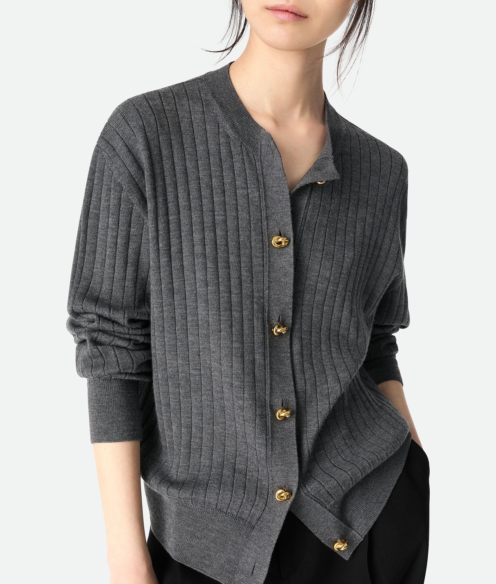 Wool Rib Cardigan - 4