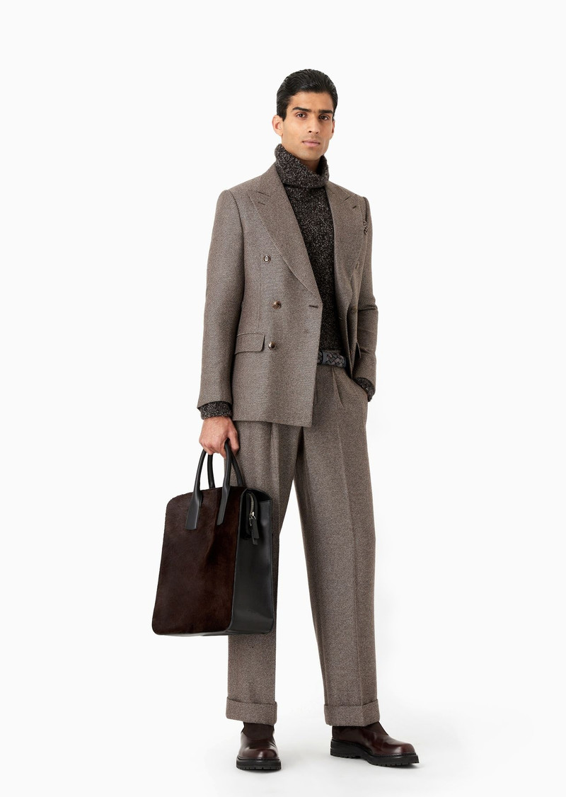 GIORGIO ARMANI Royal Line double-breasted cashmere and silk suit outlook