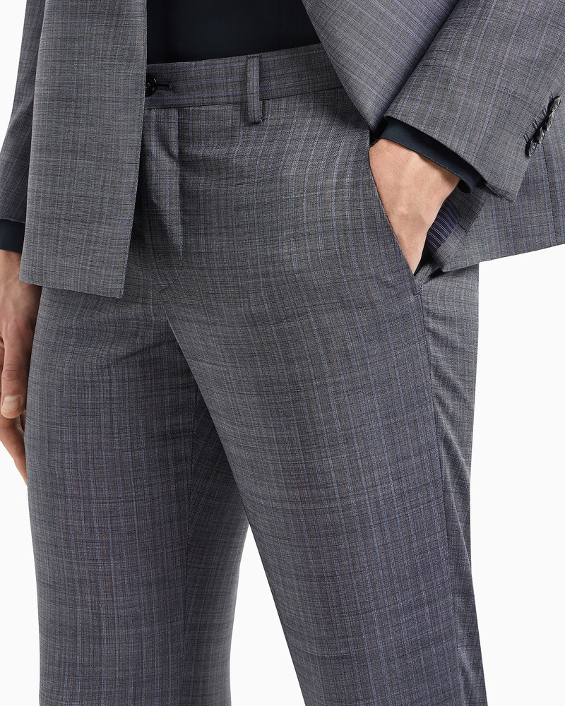 Soho line double-breasted check suit in virgin wool 5