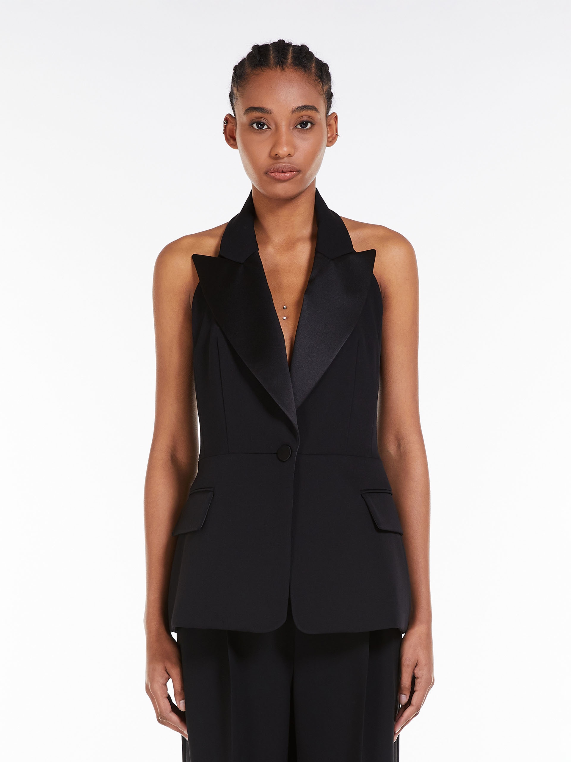 Max Mara ALETTA Wool tuxedo waistcoat | REVERSIBLE
