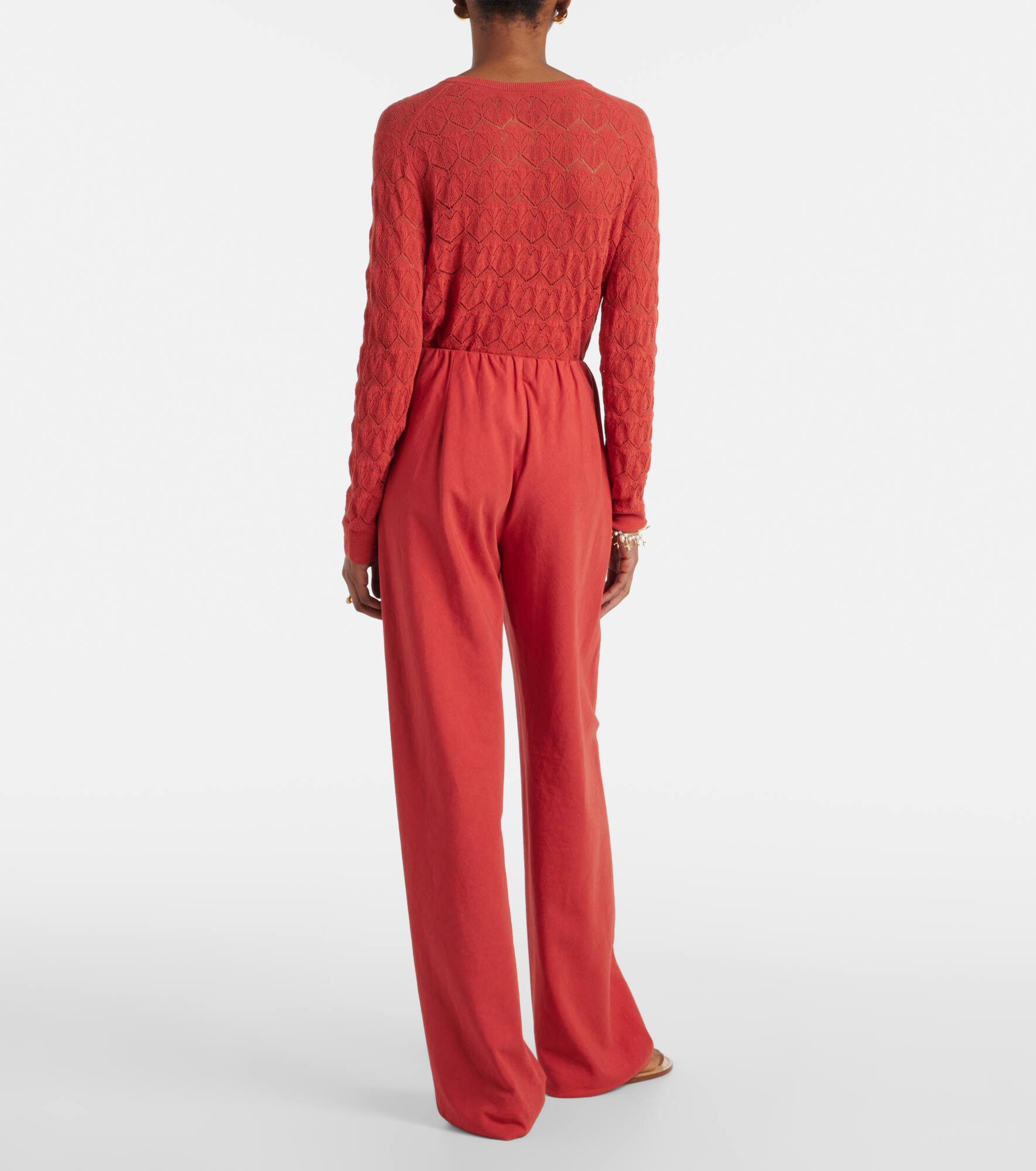 Cotton and linen-blend wide-leg pants - 3