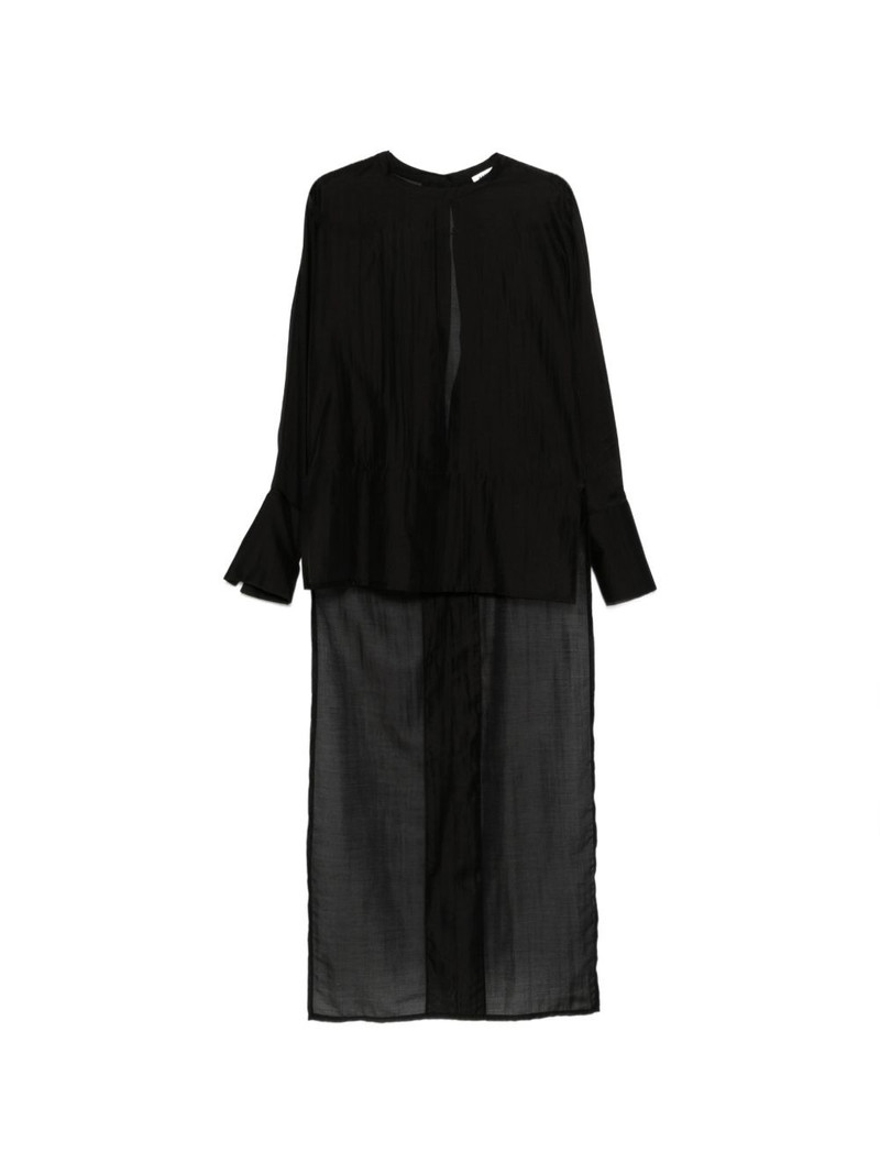 DARKPARK Marine asymmetric semi-sheer shirt outlook