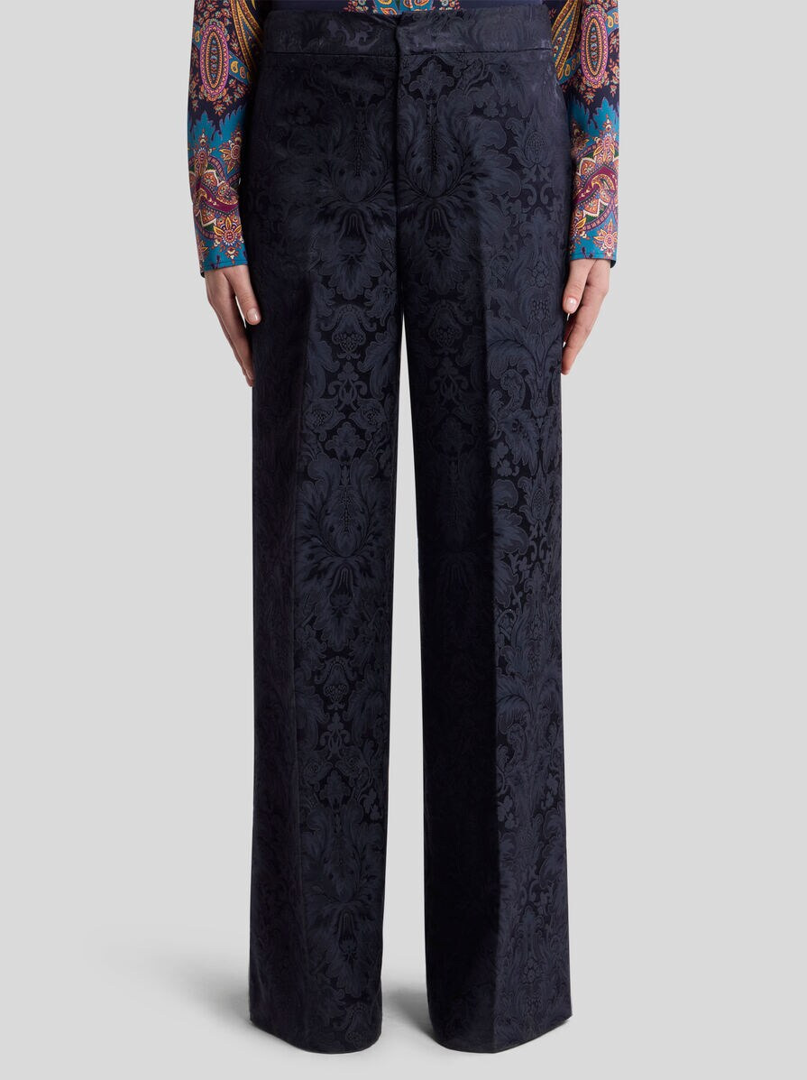 SILK-BLEND JACQUARD PALAZZO TROUSERS - 2