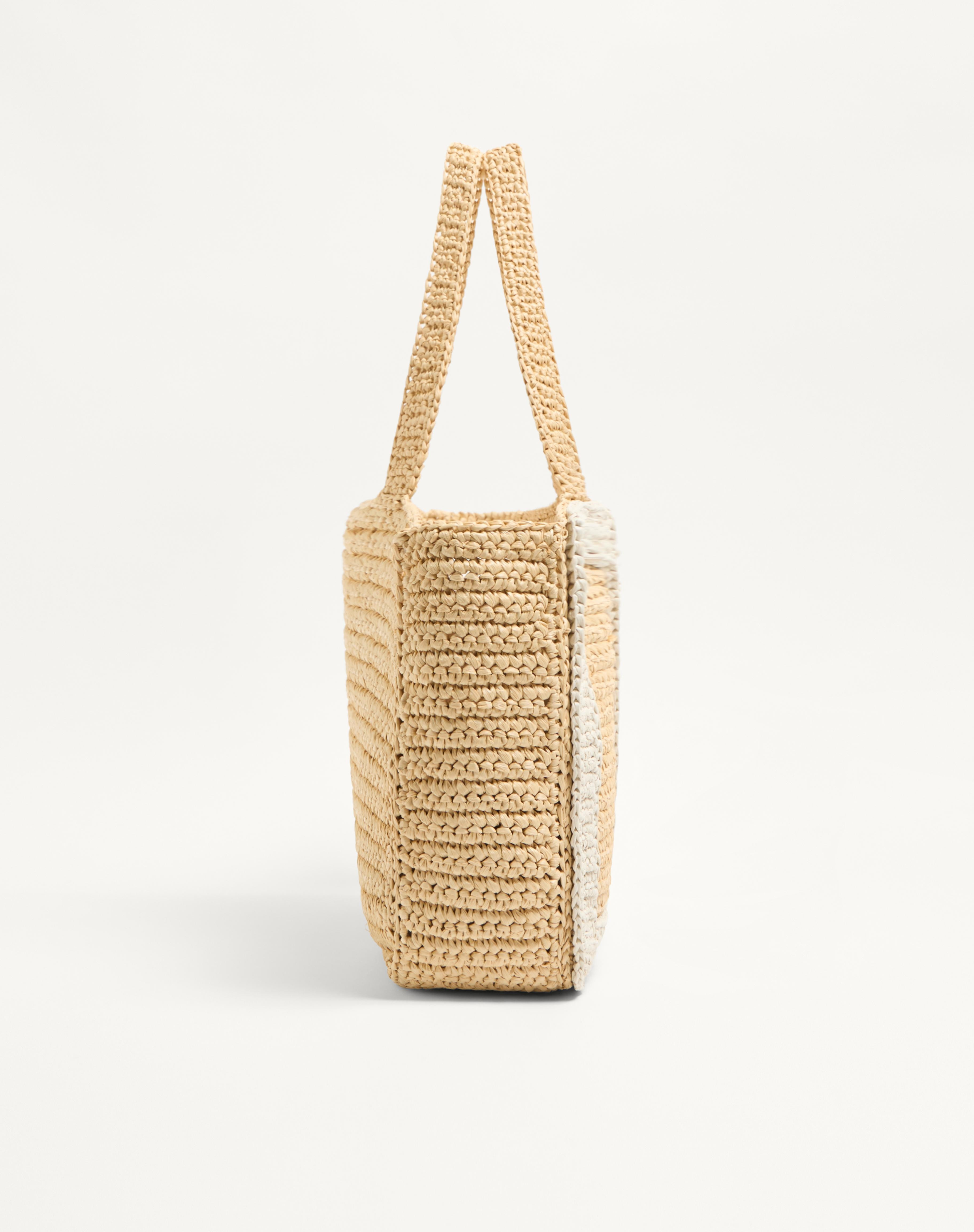 VALENTINO GARAVANI VIVA SUPERSTAR LARGE RAFFIA SHOPPING BAG - 4