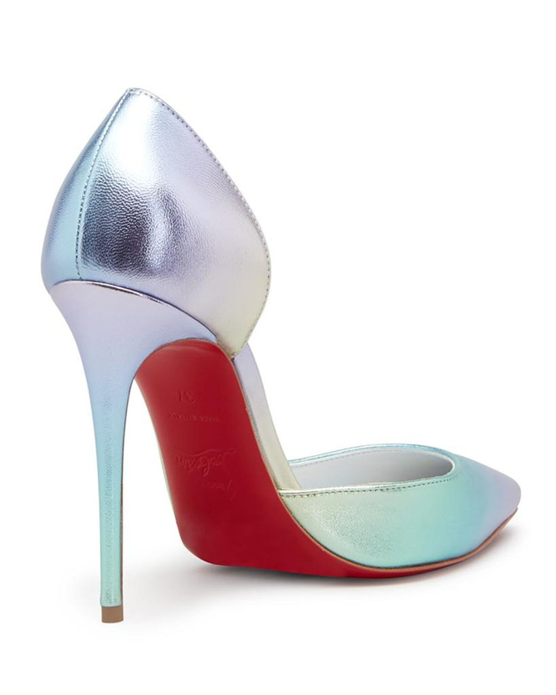 Iriza Iridescent Half-d'Orsay Red Sole Pumps 3