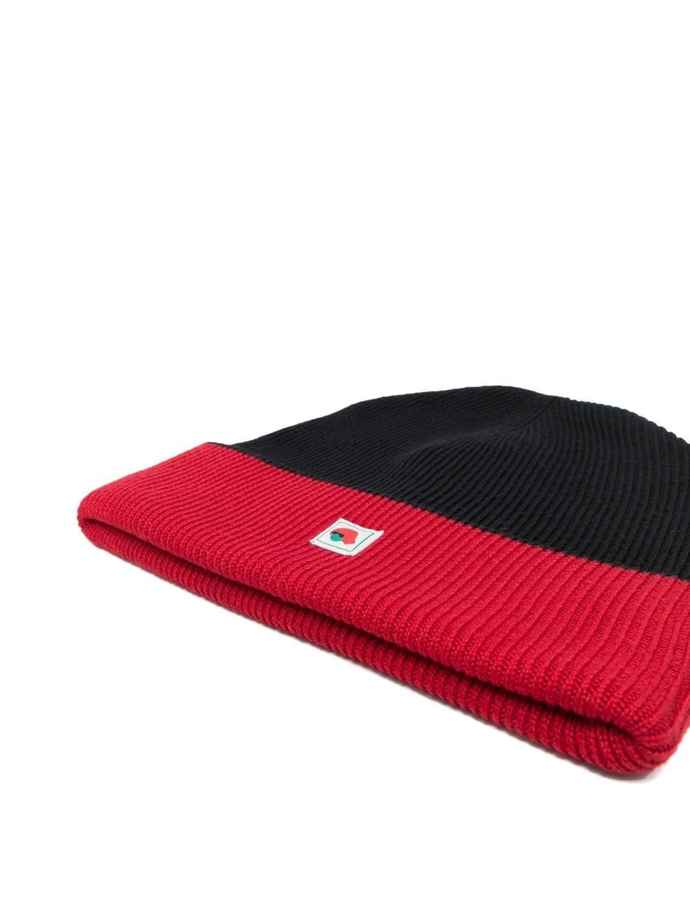 logo-patch ribbed-knit beanie - 2