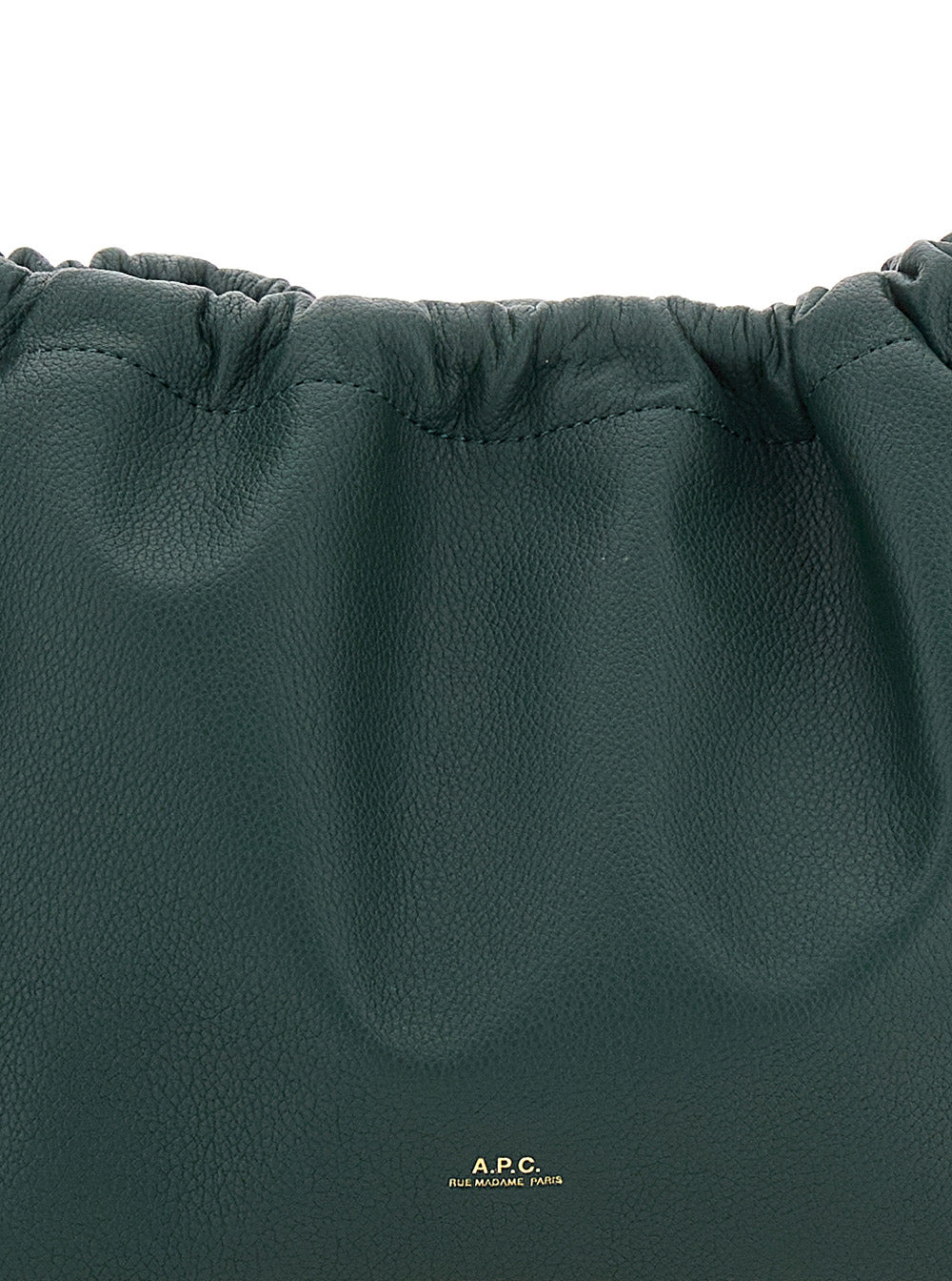 A.P.C. Women 'Ninon' Green Mini Crossbody Bag With Drawstring Closure And Embossed Logo Lettering On - 5