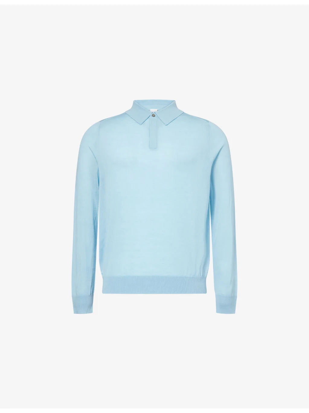 Signature-Striped Long-Sleeve Wool Polo Top - 1