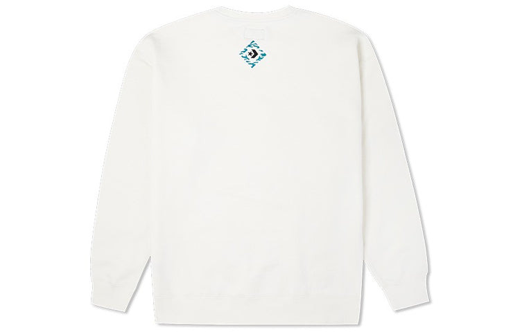Men's Converse New Year Series Chest Pocket Fleece Lined Round Neck Pullover Milk White 10024156-A01 - 2