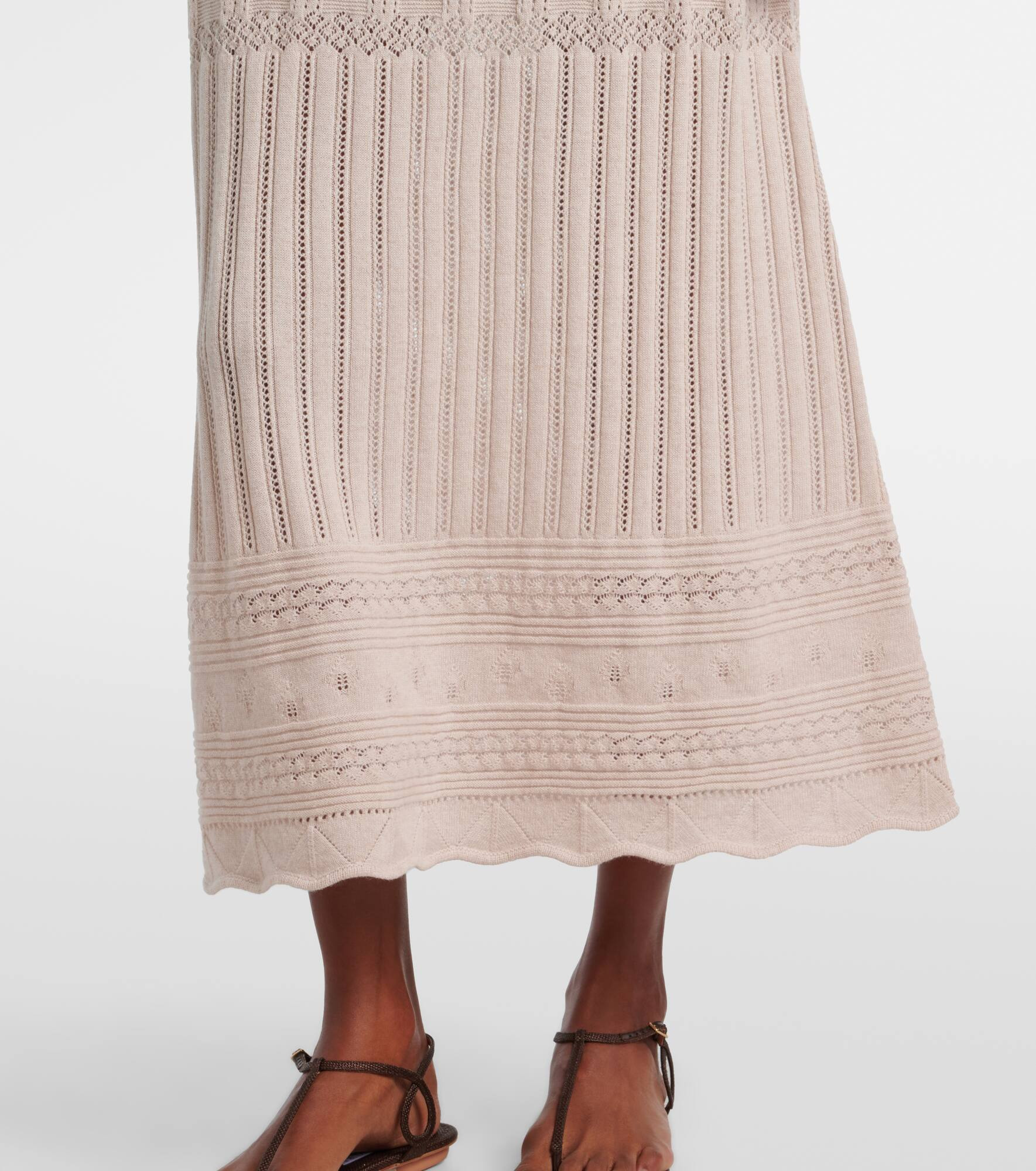 Rythmee pointelle wool and cashmere midi skirt - 5