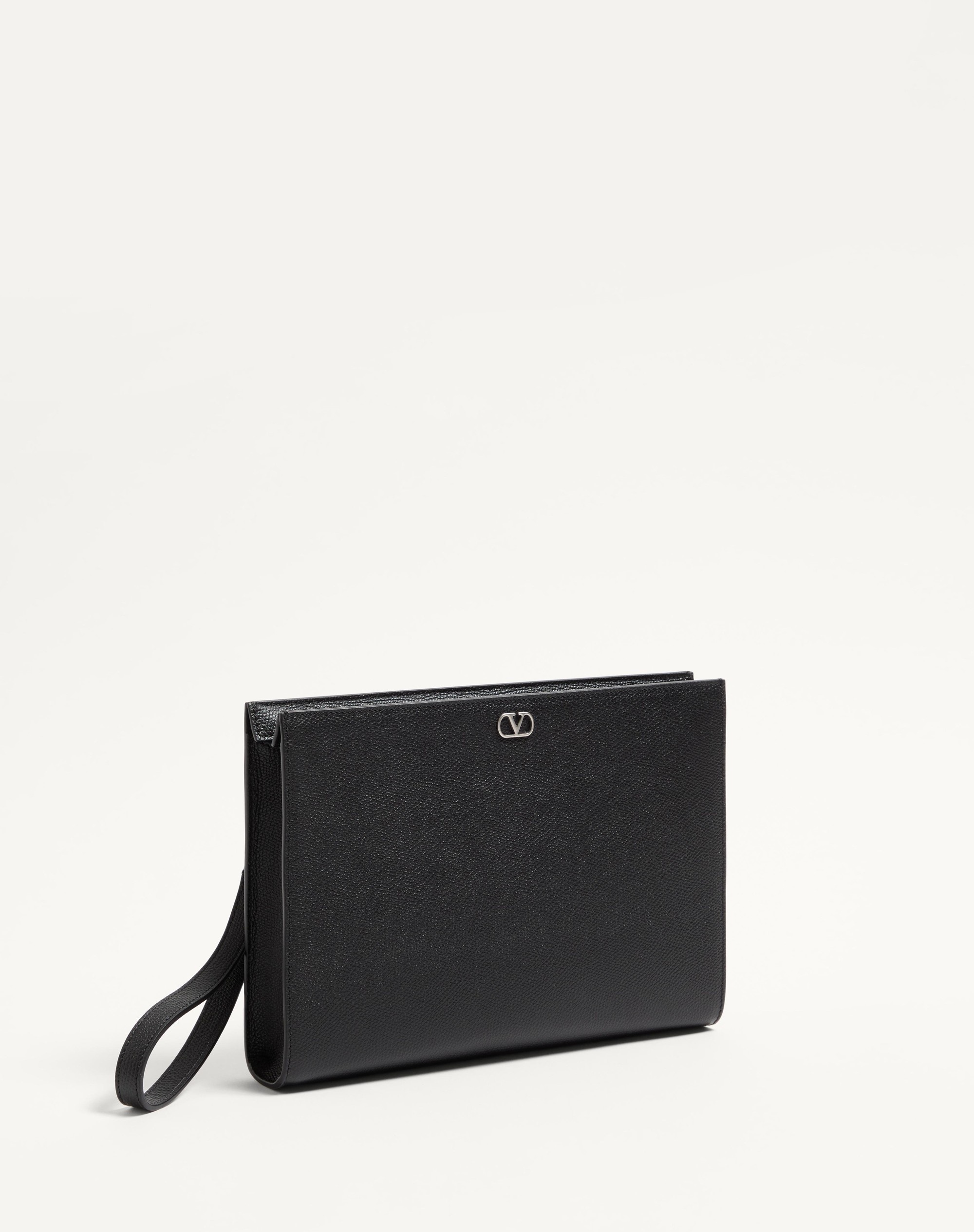 VALENTINO GARAVANI VLOGO SIGNATURE GRAINY CALFSKIN POUCH - 2