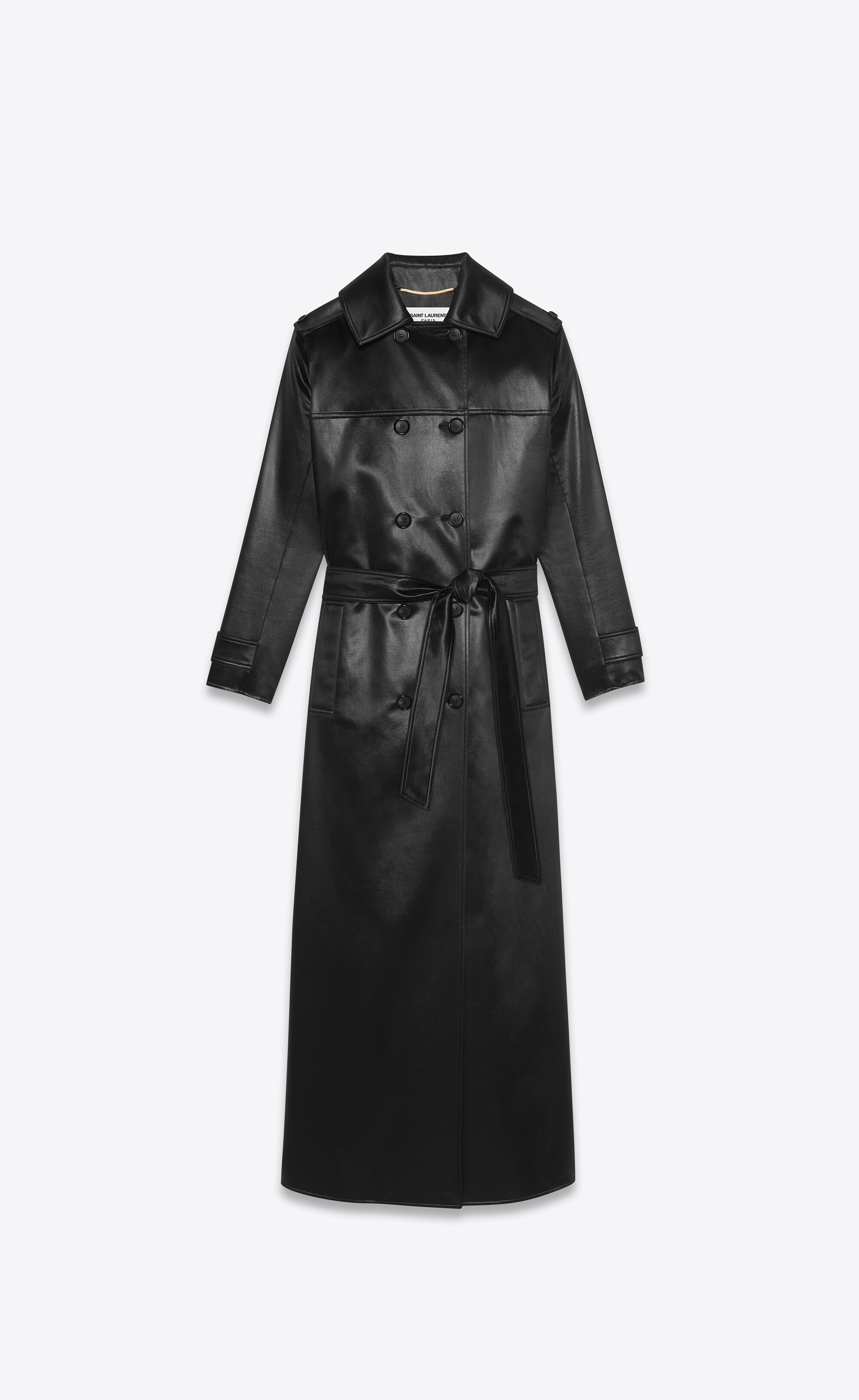 long double-breasted trench coat in fluid chintz - 2