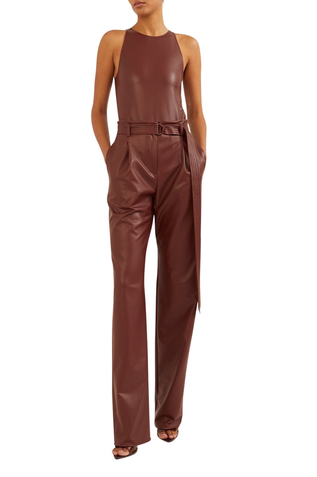 Faux Leather Belted Pant - 3