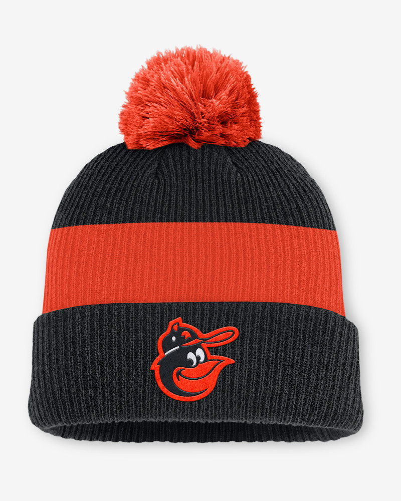 Baltimore Orioles Cooperstown Peak Men's Nike MLB Cuffed Pom Beanie 1