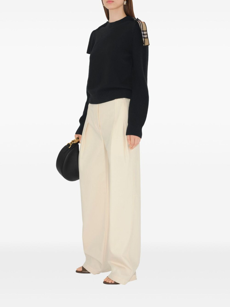 Burberry checked-epaulettes sweater outlook