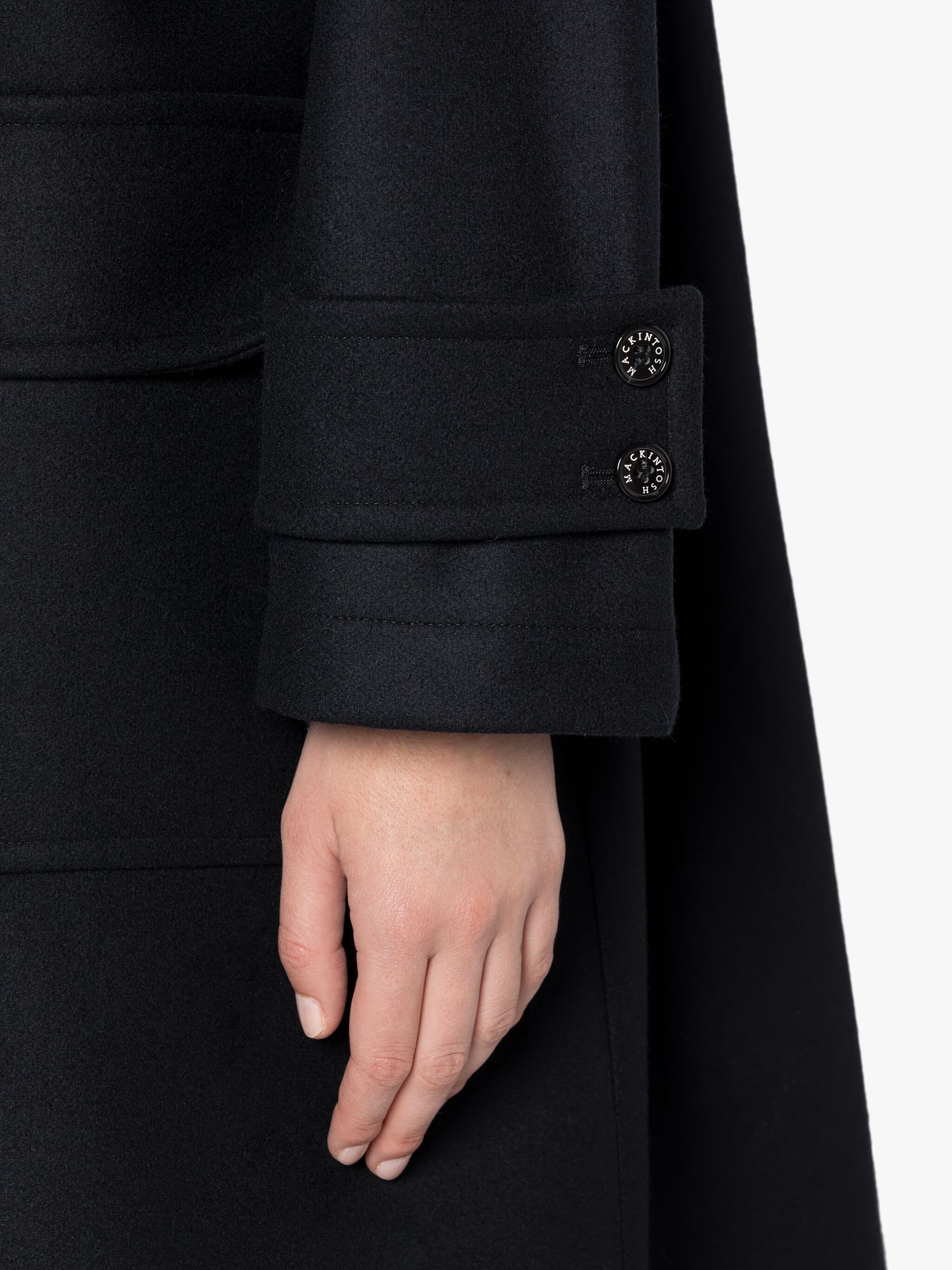 HUMBIE NAVY WOOL DUFFLE COAT - 6
