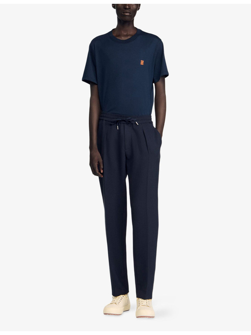 Sandro Drawstring-Waist Straight-Leg Woven Trousers outlook