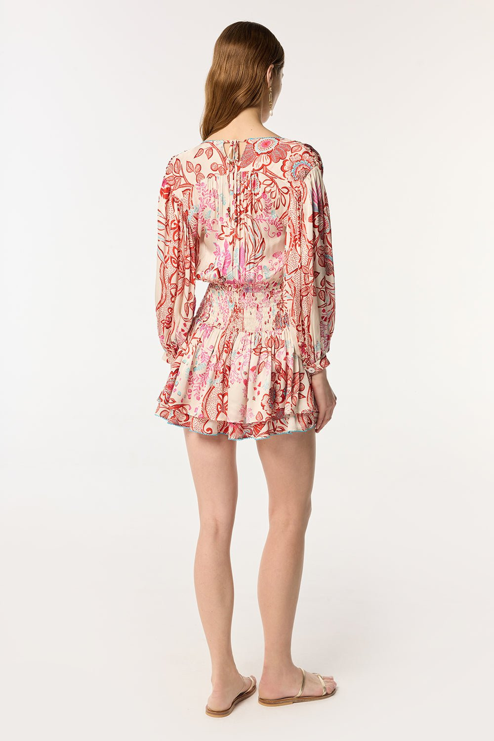 Mini Dress Colleen - Red Geo Fish - 3