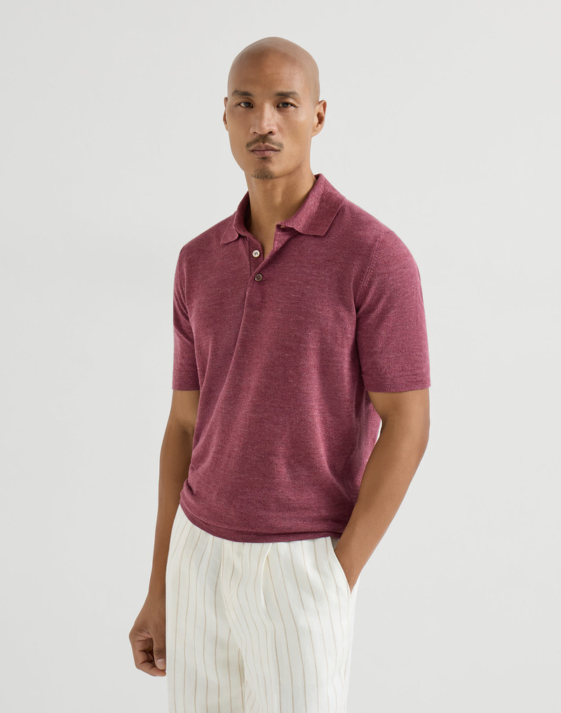 Linen and cotton knit polo 2