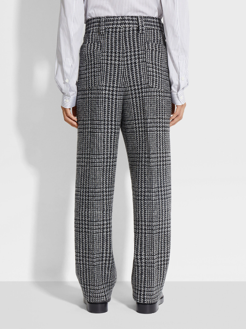 GREY WHITE AND BLACK WOOL AND CASHMERE PANTS 6