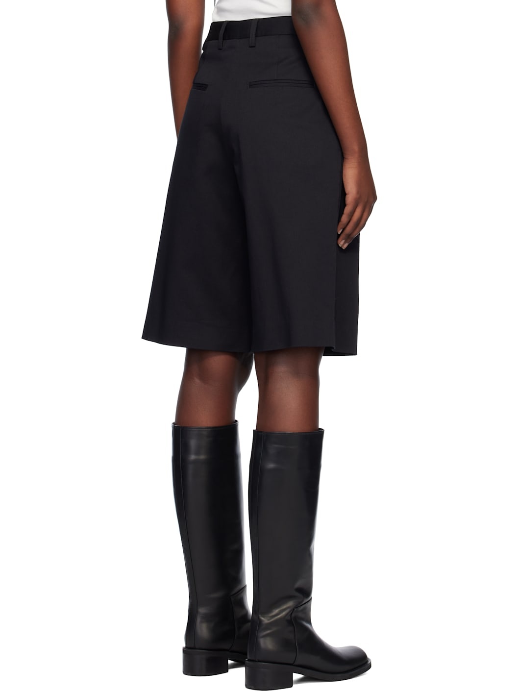 Black Long Chino Shorts - 3