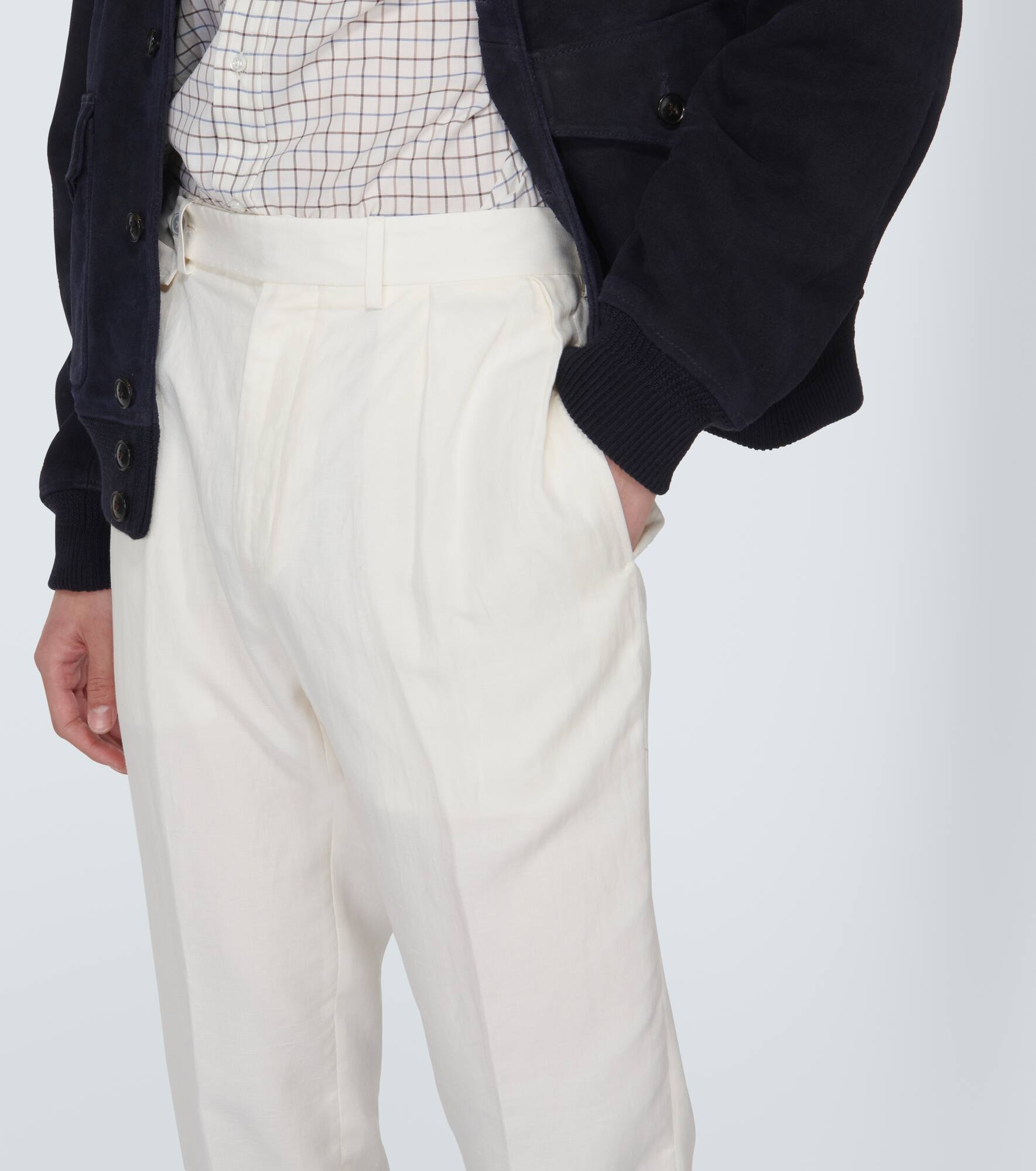 Silk and linen straight pants - 5