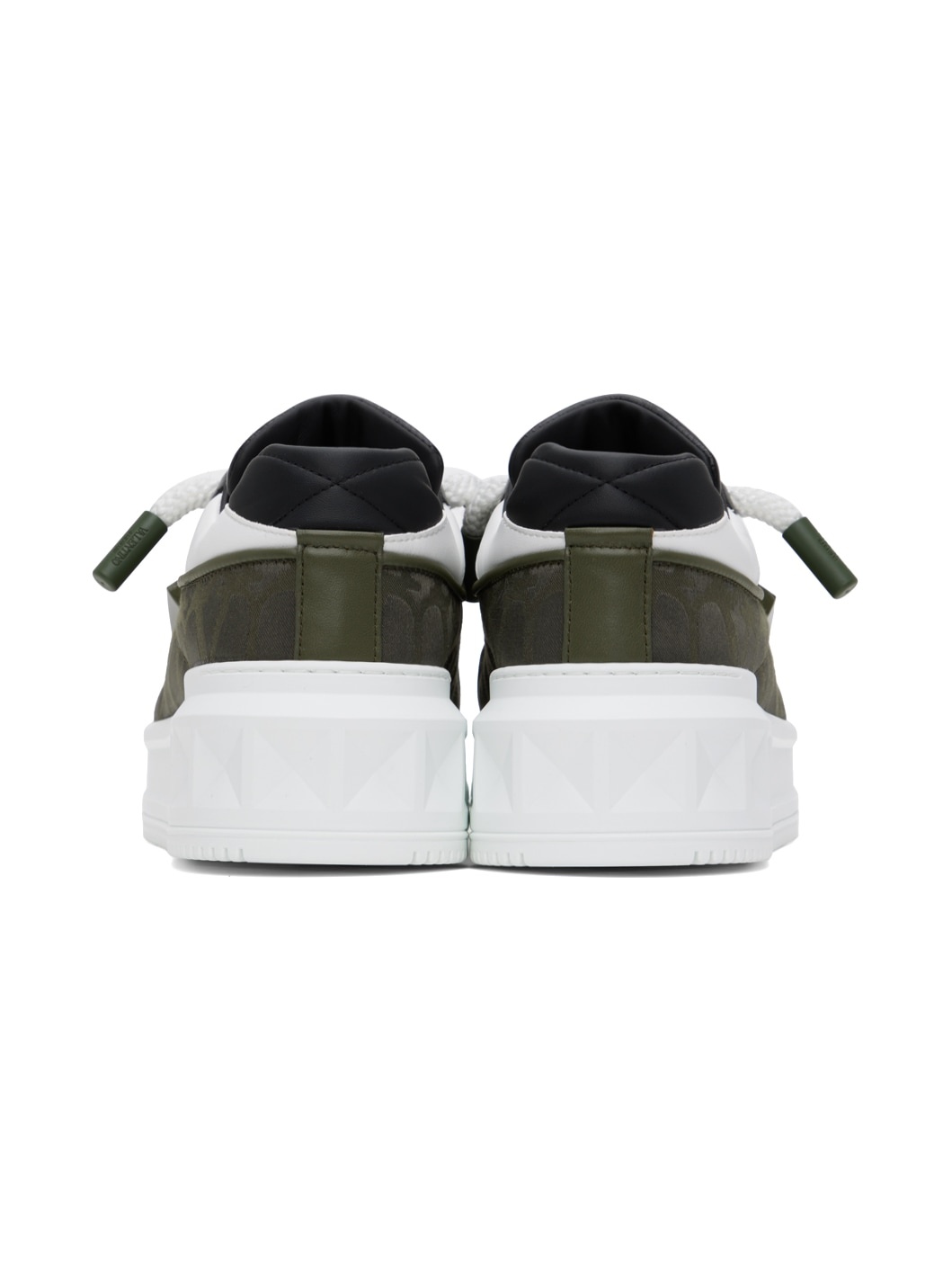 White & Khaki One Stud XL Low-Top Sneakers - 2