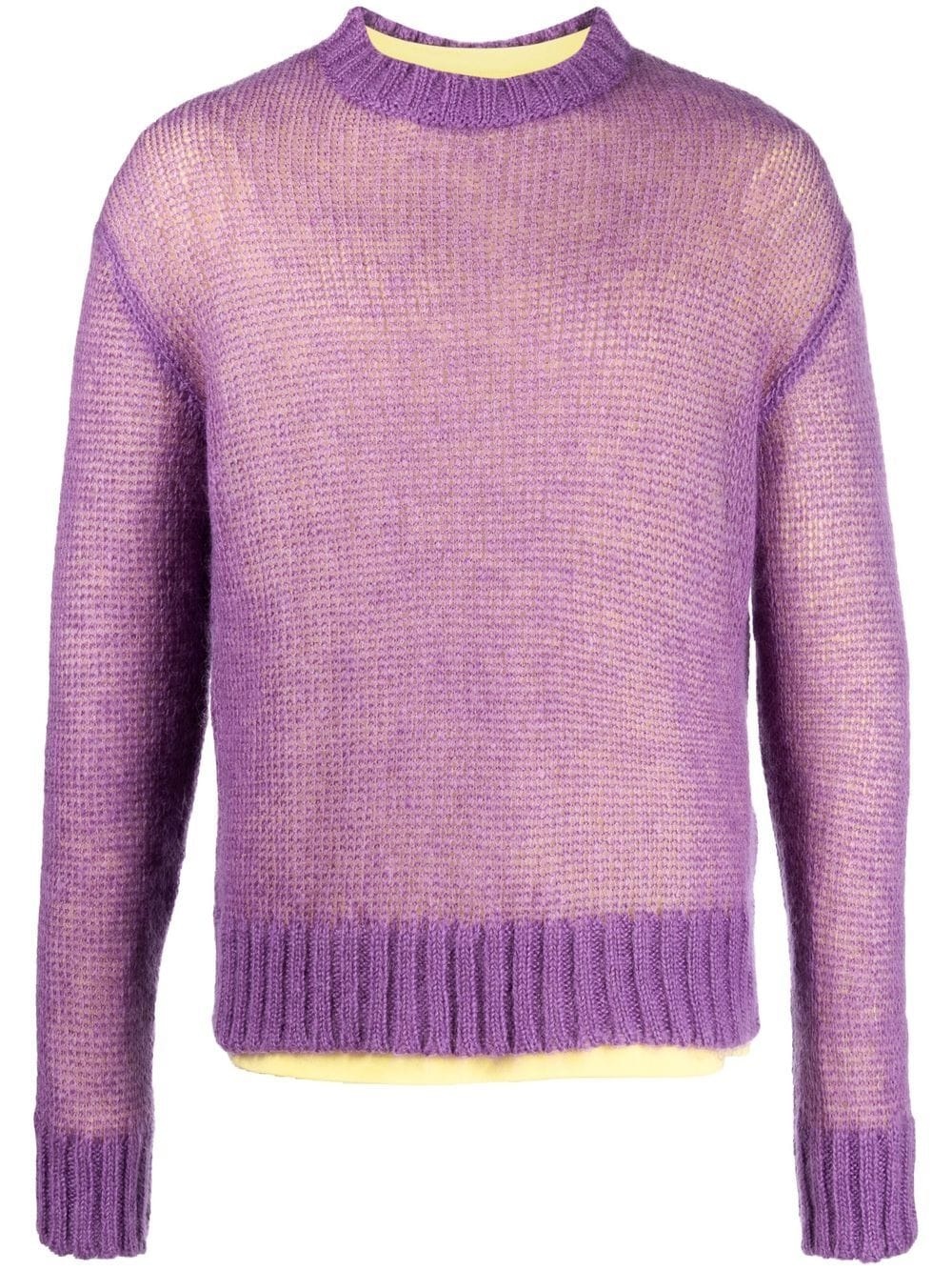 purl-knit two-tone jumper - 1