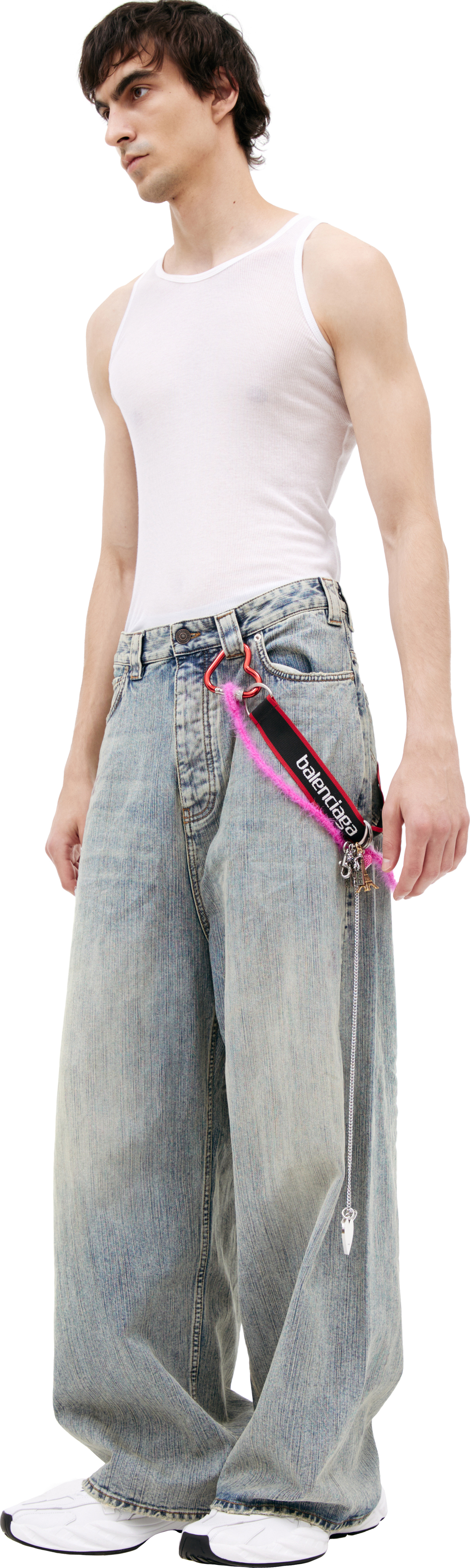 WIDE JEANS WITH KEYCHAIN - 2