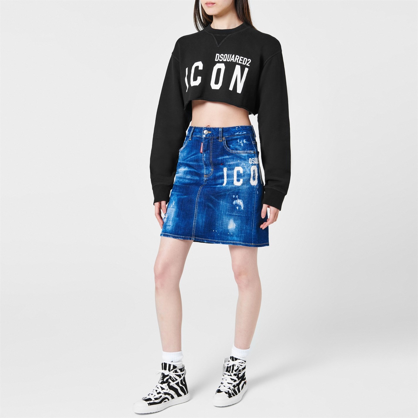 CROPPED ICON PRINT SWEATSHIRT - 2