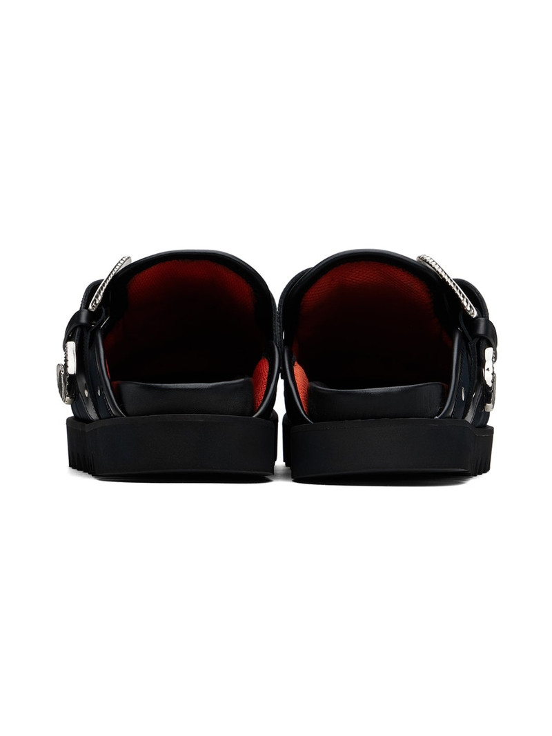 Black Eyelet Metal Sabot Slip-on Loafers 2